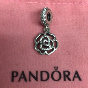 Authentic Pandora Shimmering Rose Charm